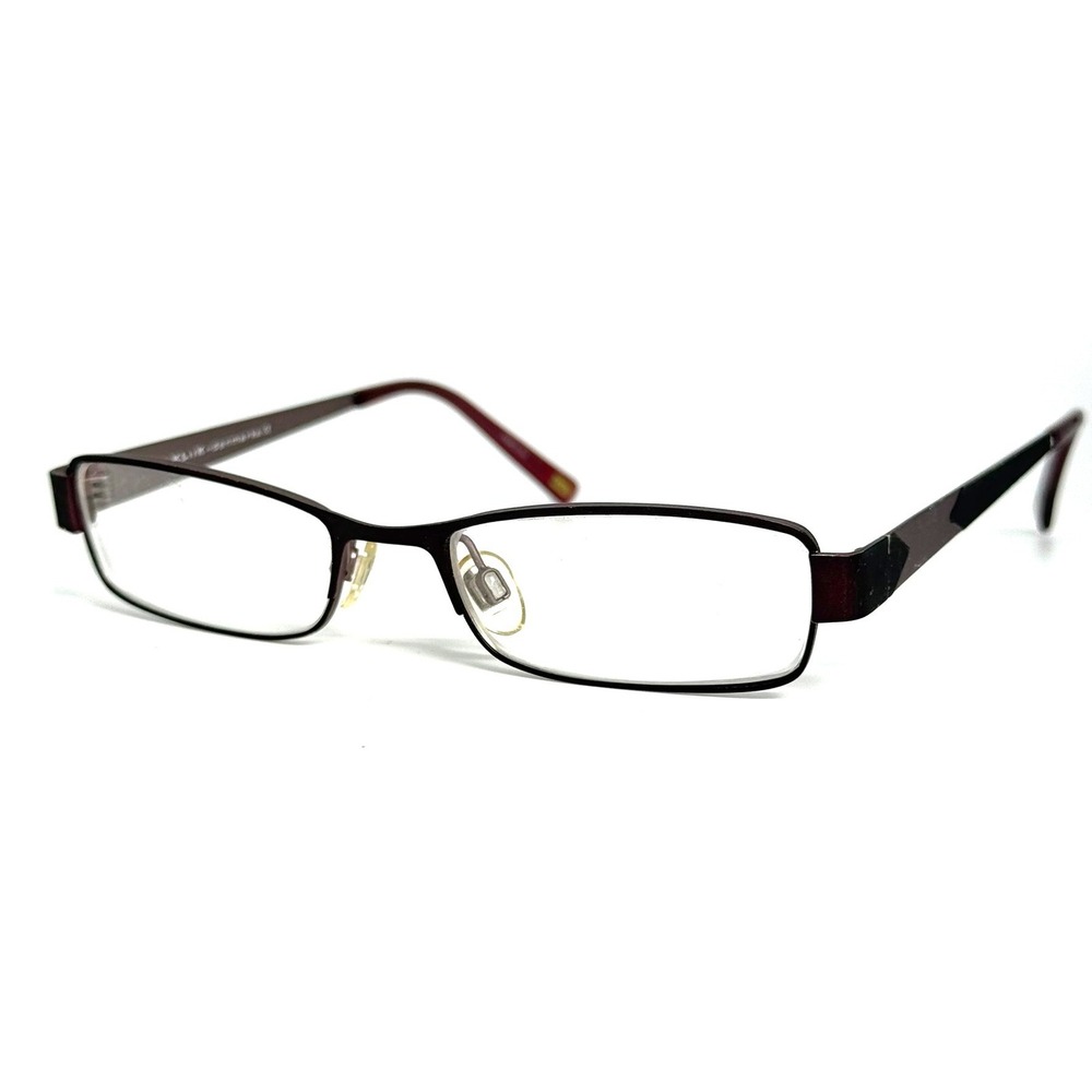 Kliik Denmark 291 Eyeglasses Plum Burgundy Rectangular Metal Frames 49-17-135